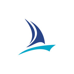 Best Silhouette of sailing boat logo design. sail or ship vector icon.