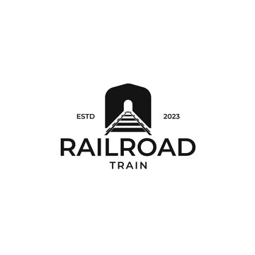 Railroad Tracks Train Logo Design Concept Vector Illustration Symbol Icon