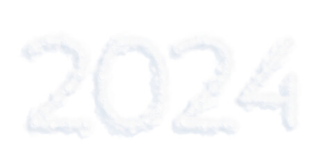 2024 year number made of clouds