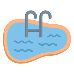 Swimming pool icon with ladder
