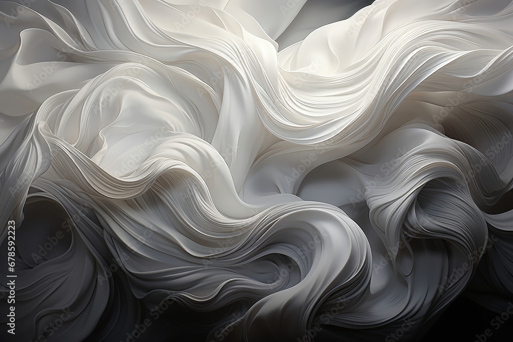 Canvas Prints an abstract wallpaper featuring undulating waves of white fabric against a black background creates 