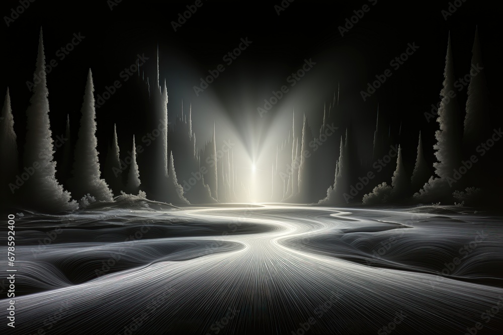 Wall mural an abstract wallpaper with a sci-fi ambiance against a black background, creating an imaginative com