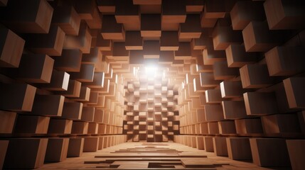 Close-Up of Noise-Reducing Texture in Anechoic Chamber for Improved Sound Quality with Beautiful Light Flare - obrazy, fototapety, plakaty