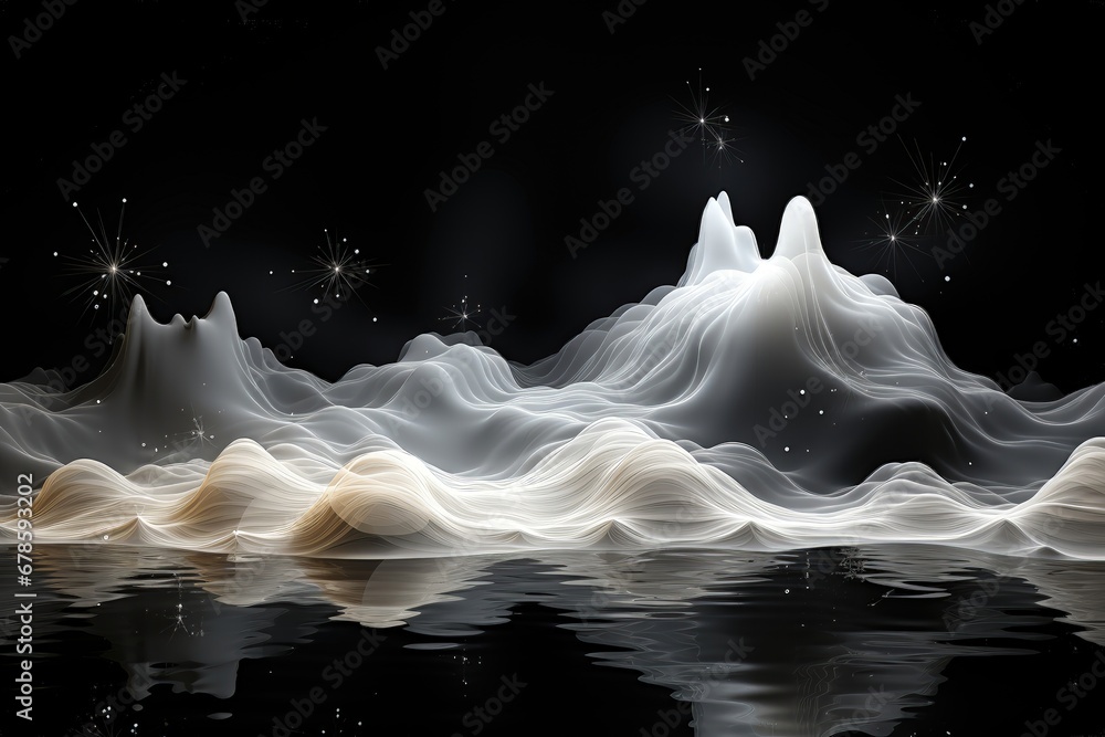 Canvas Prints an abstract sci-fi wallpaper against a black background, creating a visually captivating and mysteri