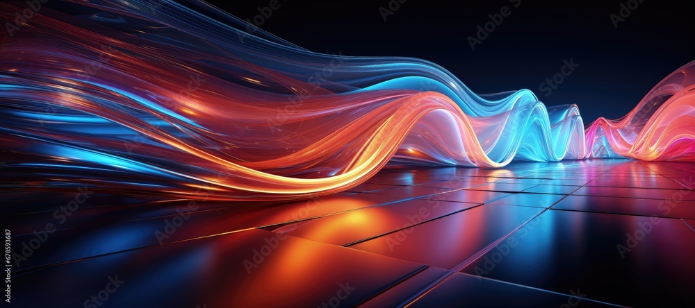Canvas Prints an abstract wallpaper with a black background, in a wide format, creating a composition that emphasi