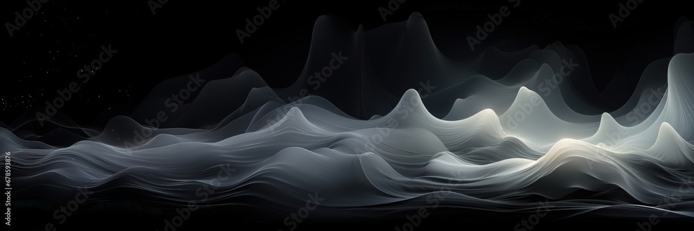Wall mural an abstract wallpaper with a black background, in a wide format, creating a visually captivating com