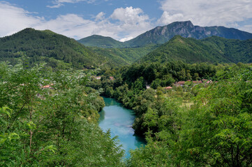 Panorama of the Jablanica lake reservoir in Bosnia-Herzegovina