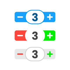 input number stepper ui vector design in different style - obrazy, fototapety, plakaty