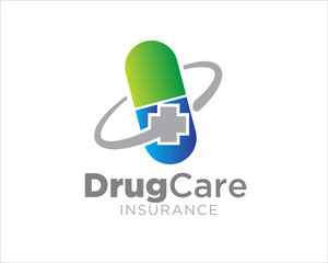 drug care logo for medicine and clinic logo designs
