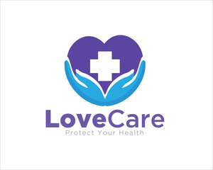 Obraz premium love health care logo designs simple for medical logo