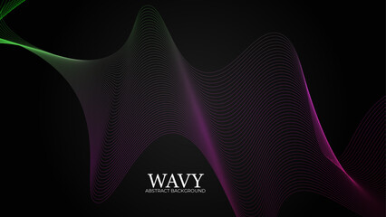 Abstract glowing wave lines background. Dynamic wave pattern. Modern gradient wavy lines. Futuristic technology concept. Suit for poster, banner, brochure, cover, website. Vector illustration