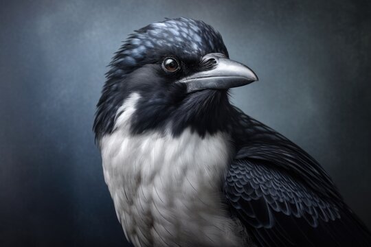 A close-up photograph of a bird captured against a black background. This image can be used in various projects and designs.