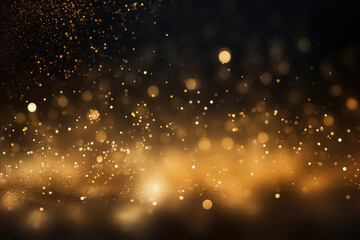 Golden particles on black background, Chinese new year concept