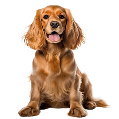 Sitting Cocker Spaniel Dog, Isolated