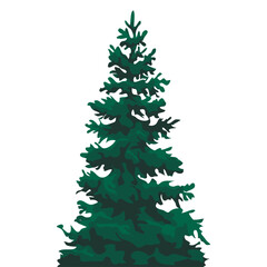 Realistic Christmas tree on a white background. Winter illustration