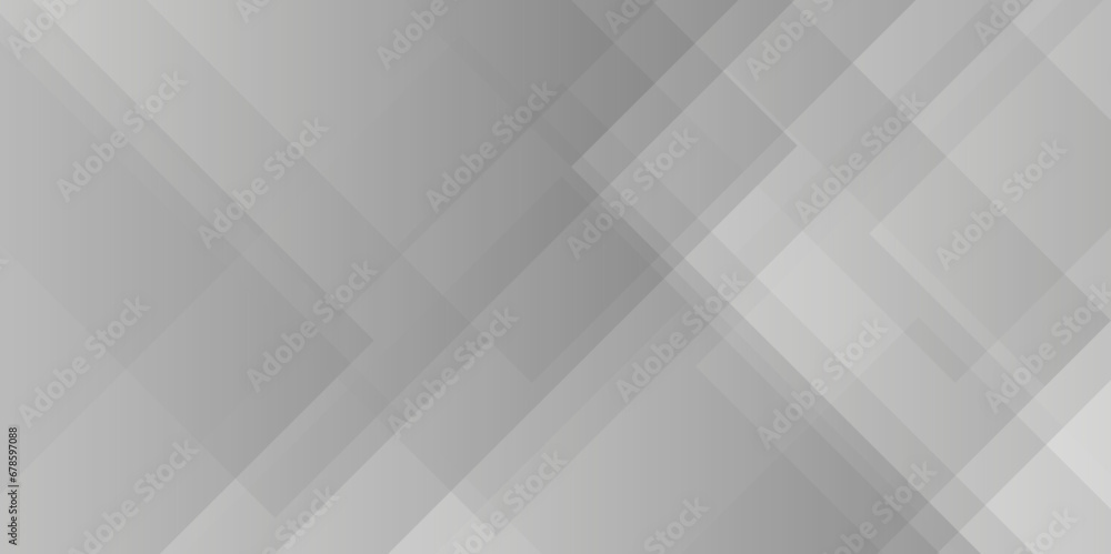 Poster abstract gray background with square and triangle shapes layered in modern abstract white transparen