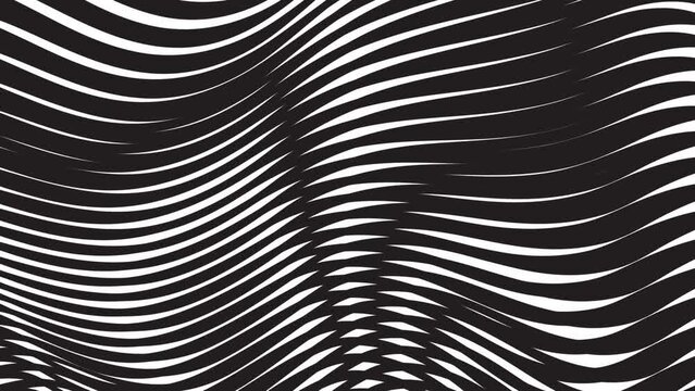 Hypnosis multiple line and Op art effect, Abstract motion background with twisting lines, Optical illusions and constantly moving linespattern, Seamless loop