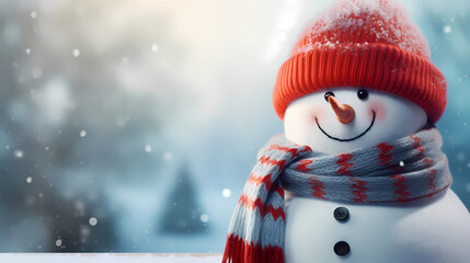 Winter Wonderland with Cute Snowman - Snowfall Backgrounds, Create a festive atmosphere with these enchanting scenes that capture the magic of snowfall.