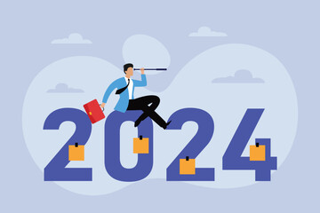 Businessman Preparation to face new challenges. Forecast and future opportunities