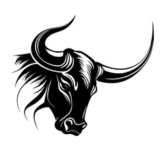 bull svg, bull png, bull vector, bull, bull, animal, cow, buffalo, head, cattle, isolated, horns, mammal, skull, horn, black, wildlife, white, nature, wild, vector, farm, ox, illustration, bovine, saf - obrazy, fototapety, plakaty