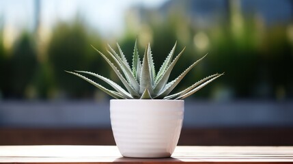 Vibrant Aloe Brevifolia in Modern Planter for Attractive Indoor Decoration
