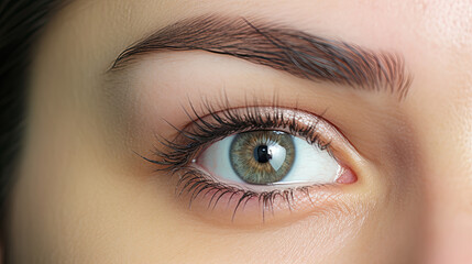 Fototapeta premium microblading eyebrow models and beautiful female eyes