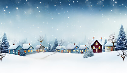 Obraz na płótnie Canvas Beautiful medieval village on New Year's Eve or Christmas