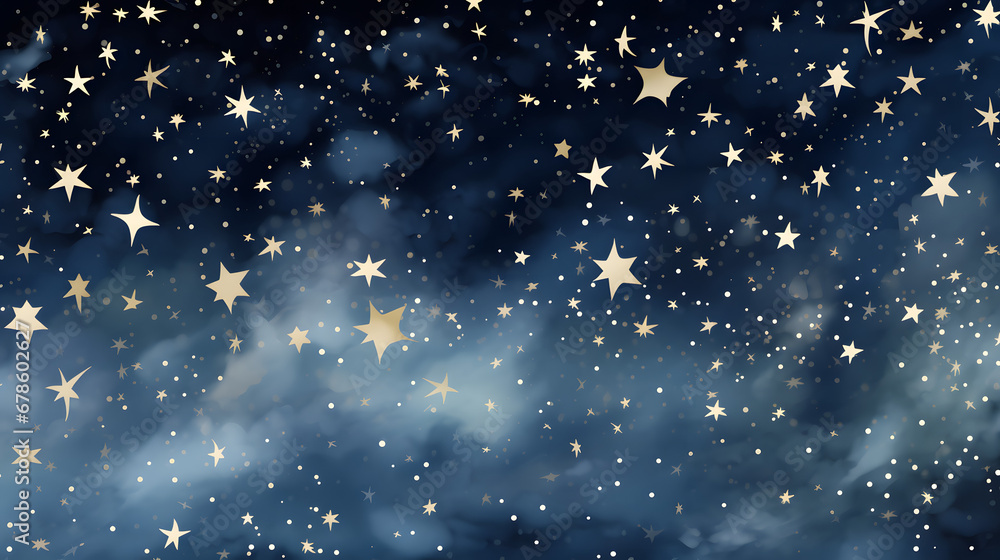 Poster magic starry night. seamless vector pattern with stars texture marble. generative ai.