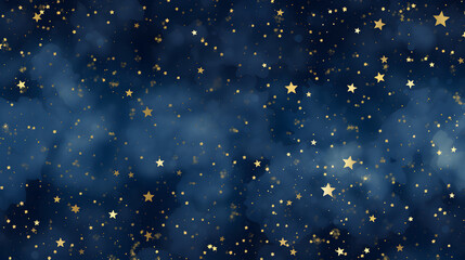 Magic starry night. Seamless vector pattern with stars texture marble. Generative Ai.