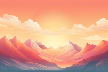 Fantasy scence.Moutain with sun in the morning time.Sunrise behide the mountain peak.