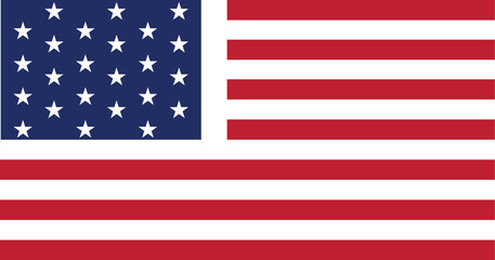United States of America flag. The correct proportions and color vector image of american flag - obrazy, fototapety, plakaty
