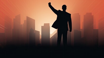 Fototapeta na wymiar background image of a businessman rising up.