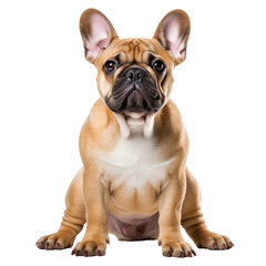 Brown French Bulldog, Dog Portrait, Isolated