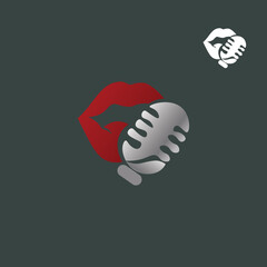 vector illustration of the mic and lips logo