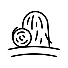 Hay icon, linear isolated illustration, line vector, web design sign, outline concept symbol on white background