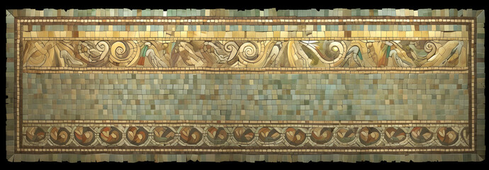 Mosaic in ancient Roman style. Edited AI illustration. - obrazy, fototapety, plakaty