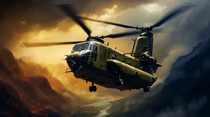 Selbstklebende Fototapeten Chinook transport helicopter © Hassan