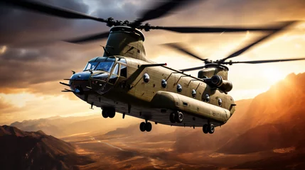 Foto op Plexiglas Chinook transport helicopter © Hassan