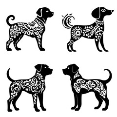 Fototapeta premium set of dogs