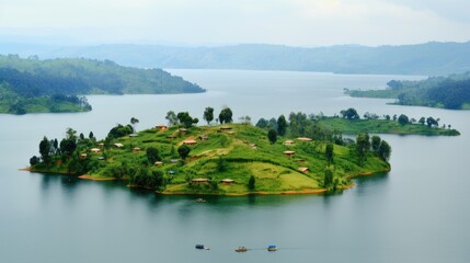 Fototapeta premium Lake Bunyonyi in Uganda, Africa.