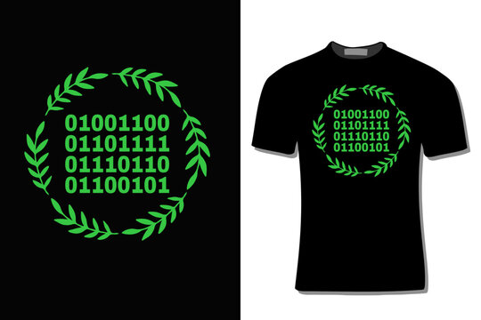 I love you Binary Code Computer Programmer  T-Shirt Design For Print, Poster, Card, Mug, Bag, Invitation And Party.