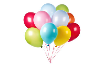 Fototapeta na wymiar colorful balloons isolated on transparent background cutout, png file