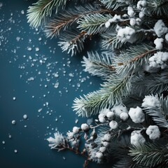 Fototapeta na wymiar christmas tree with snow