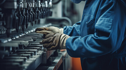 Close-up of a workers hands