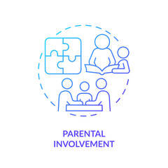 2D gradient parental involvement icon, simple vector, thin line illustration representing learning theories.