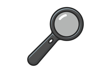 Round Shape Magnifying Glass vector illustration. Science and technology searching items icon concept. Device for research, analysis and search ideas. lens for magnifying and observing small objects.