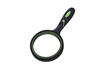 Round Shape Magnifying Glass vector illustration. Science and technology searching items icon concept. Device for research, analysis and search ideas. lens for magnifying and observing small objects.