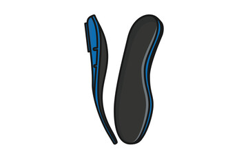 Comfortable Orthotics Shoe Insole Front View vector illustration. Fashion object icon concept. Insoles for a comfortable and healthy walk vector design.