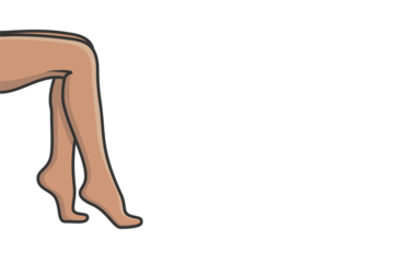 Human Feet Pair vector illustration. People fashion icon concept. Human foot for medical health care vector design with shadow. Human feet with legs standing on toes icon logo.