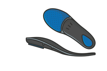 Comfortable Orthotics Shoe Insole Front View vector illustration. Fashion object icon concept. Insoles for a comfortable and healthy walk vector design.